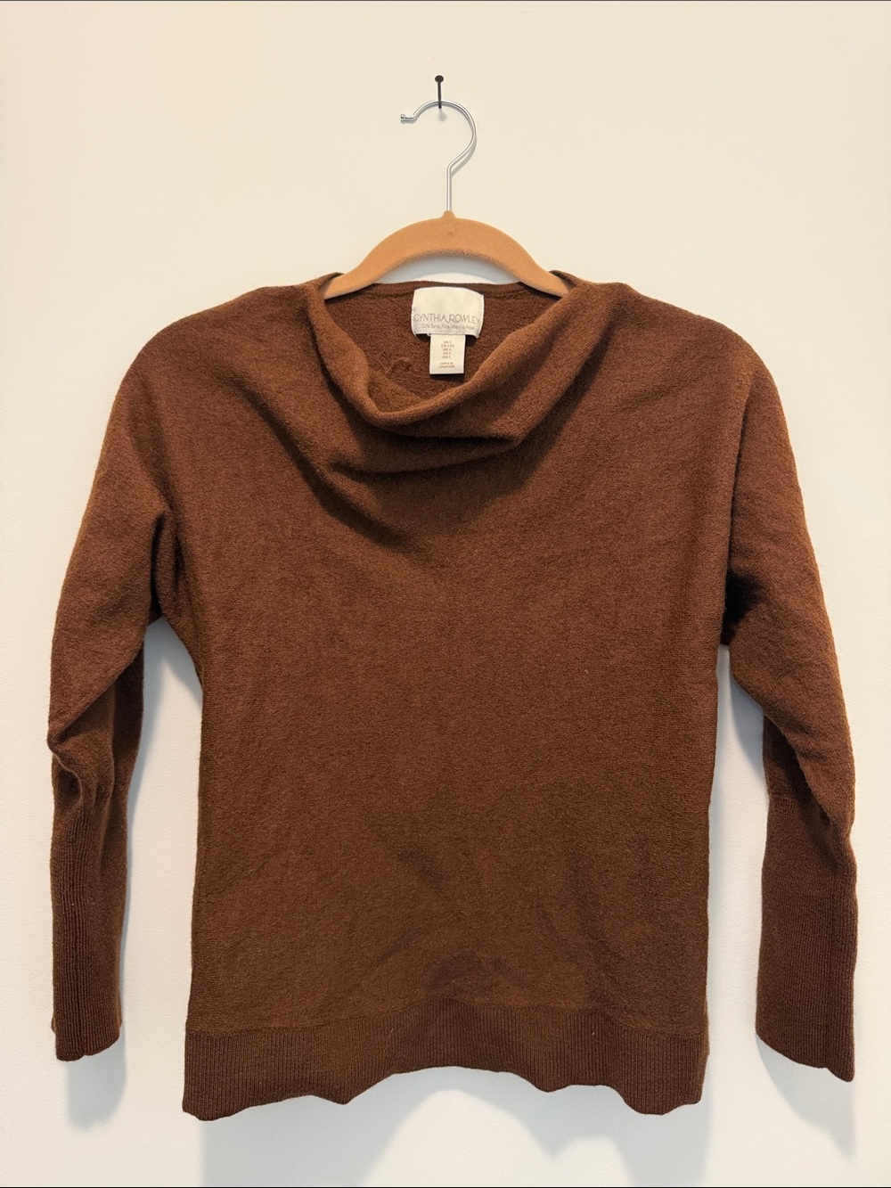 Cynthia Rowley Chocolate Brown Cowl Neck Sweater